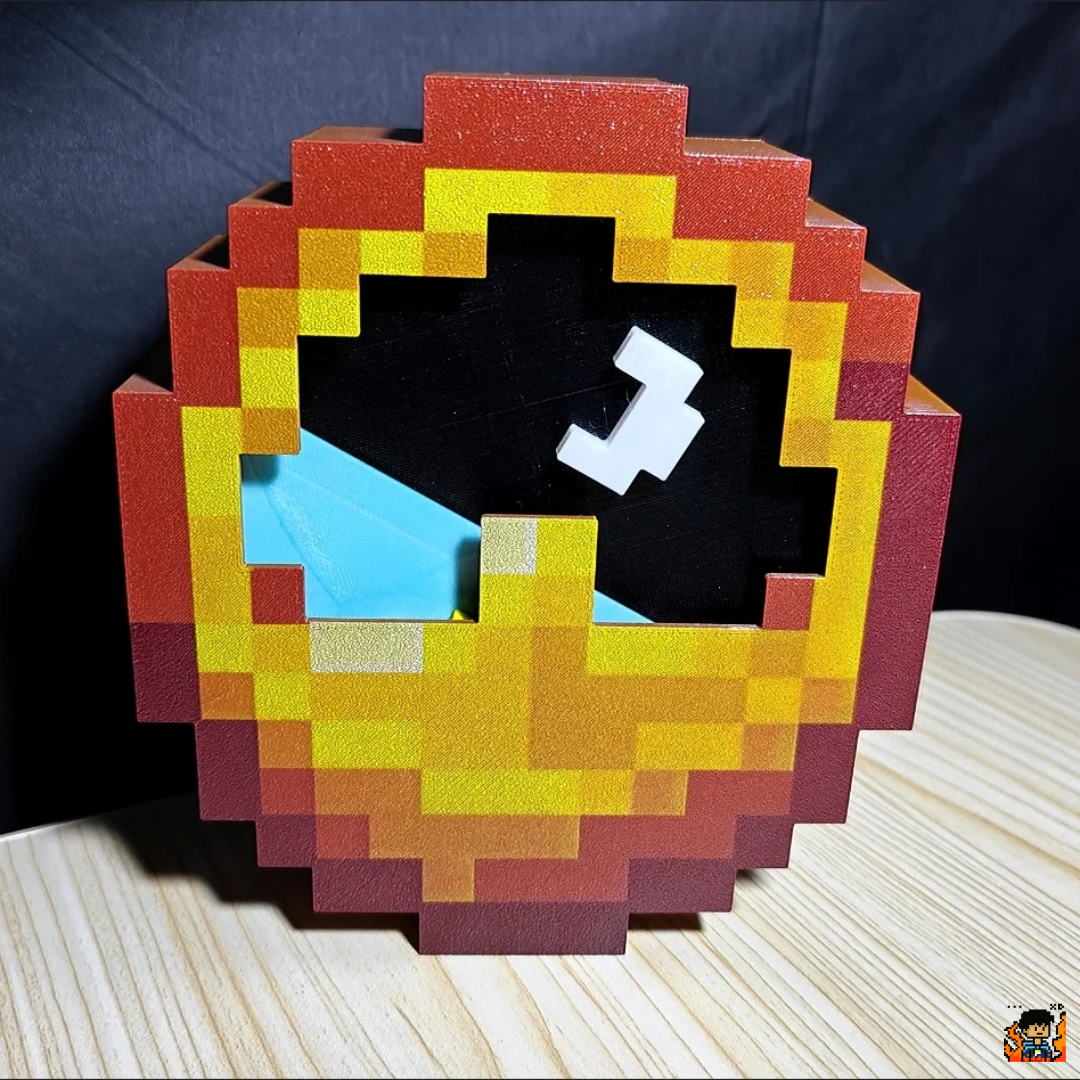 Reloj de Pared PixelGuard Estilo Minecraft 24 Horas